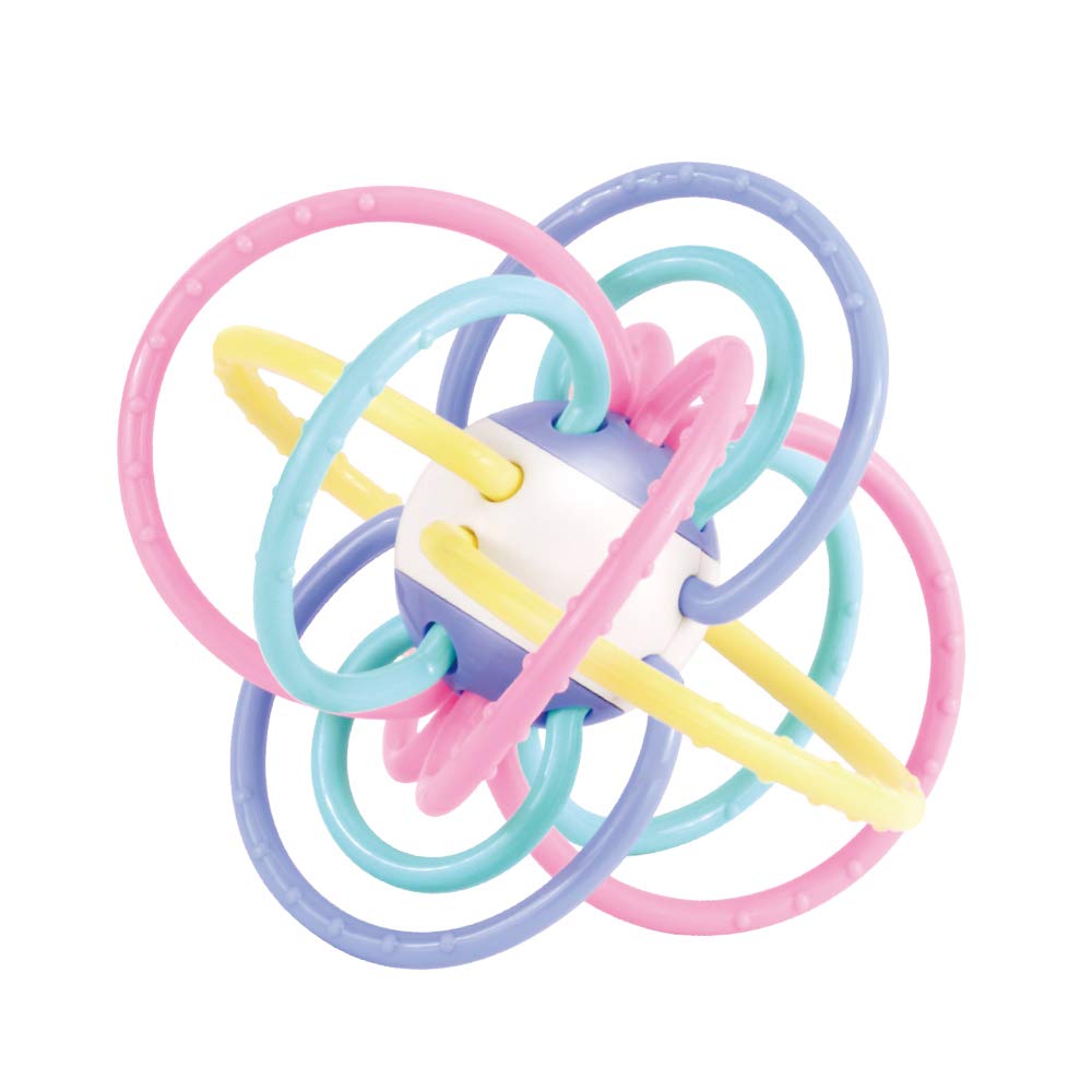 Baby Sensory Teether Ball - Soft Rattle Rings for Grasping & Chewing - BPA-Free Infant Toy for 0-6 Months - Safe Sensory Development