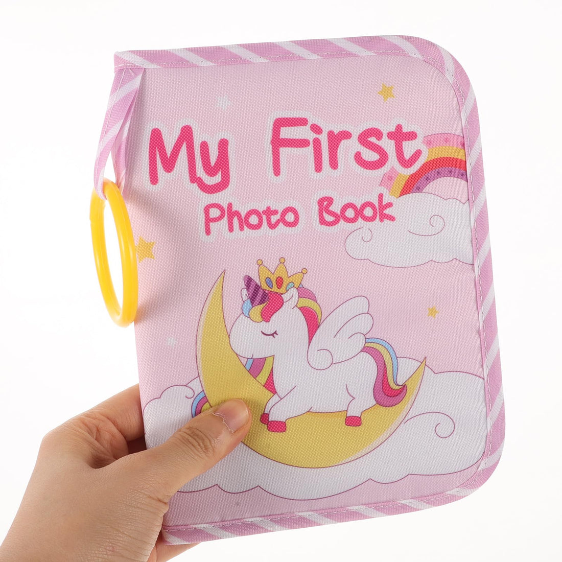 My First Photo Book - Soft Fabric Baby Memory Album with Unicorn Design