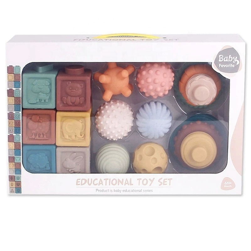 Baby Sensory Educational Toy Set – 15 PCS Soft Blocks & Textured Balls | Montessori Inspired Learning